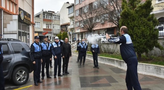 Malkara Belediyesi Zabıta Müdürlüğü Personellerine, Teorik ve Uygulamalı Olarak ”Göz Yaşartıcı Gaz Sprey Kullanımı Eğitimi” Verildi