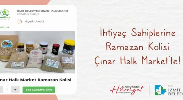 Kocaeli İzmit’te Çınar Halk Market ürünleri ihtiyaç sahiplerinin sofralarına ulaşıyor