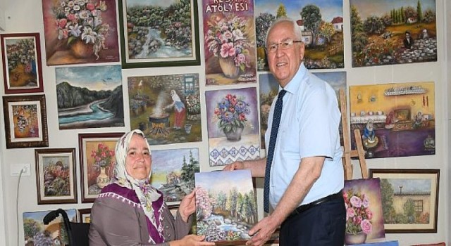 Başkan Selvitopu’dan Kavacıklı ressam Düzgünkaya’ya ziyaret