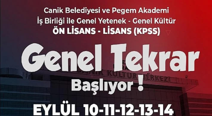 Canik Belediyesi Ücretsiz KPSS Eğitim Programı Düzenleyecek