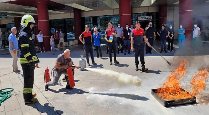 Muğla Büyükşehirden Hastane Personeline Yangın Eğitimi