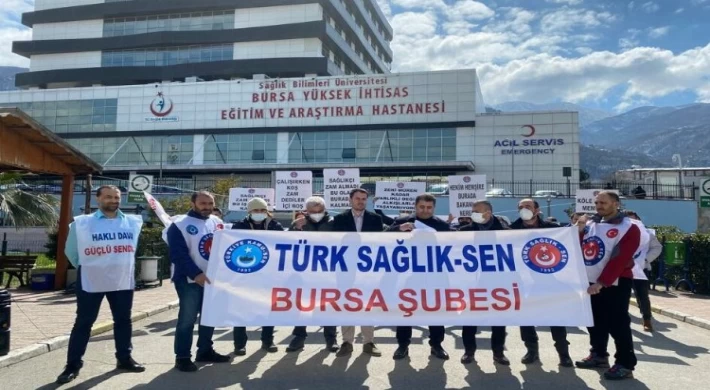 Bursalı sağlıkçılardan ’hak’ mücadelesi