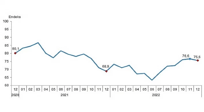 Tüketici güven endeksi 75,6 oldu