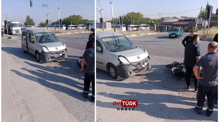 Değirmenköy trafik ışıkları kavşağında motosiklet kazası