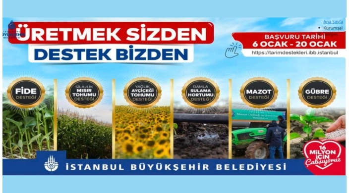 İBB'den 2025 Yılı Tarımsal Destek Başvuruları 5 Ocak'ta Başlıyor