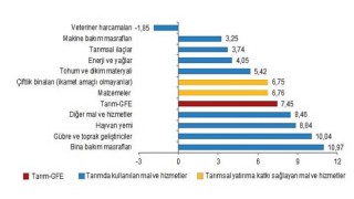 Tarımsal girdi fiyat endeksi (Tarım-GFE) yıllık Yüzde 117,31, aylık Yüzde 7,45 arttı