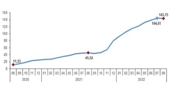 Yurt İçi Üretici Fiyat Endeksi (Yİ-ÜFE) yıllık yüzde 143,75, aylık yüzde 2,41 arttı