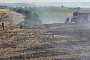 Değirmenköy'de 20 dönüm anız ve buğday tarlası kül oldu