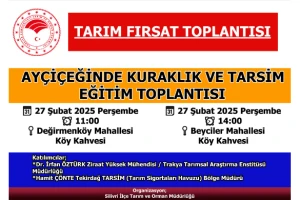 Silivri’de Çiftçilere Kuraklık ve TARSİM Eğitimi Verilecek